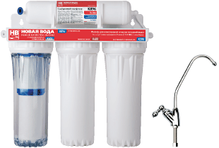 Проточный фильтр для очистки воды НОВАЯ ВОДА Е310 (E310-Lux) Люкс с умягчением и финишной очисткой